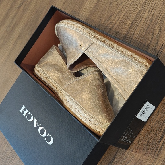 Coach Gold Espadrilles Size 11 New - Picture 5 of 6